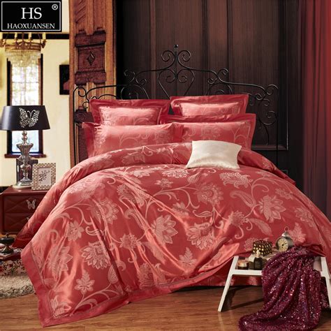 HS Extravagant European Court Style 6PCS Bedding Sets Mulberry Silk King Size Bedroom Set Duvet ...