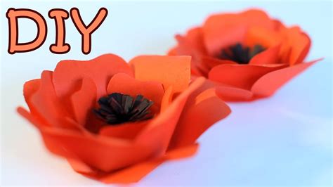 DIY Paper Poppy Flower - How To Make A Poppy From Paper - YouTube