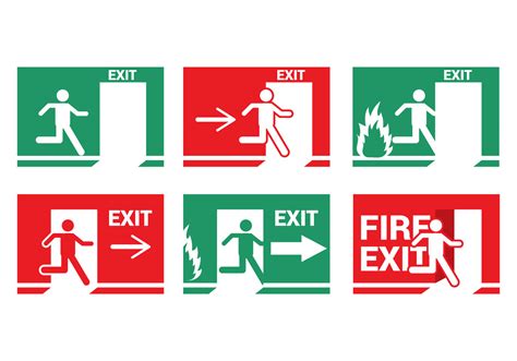 Fire Emergency Exit Vector 97269 Vector Art at Vecteezy