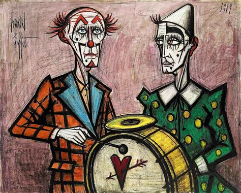 Bernard Buffet (1928-1999) , Deux clowns à la grosse caisse | Christie's