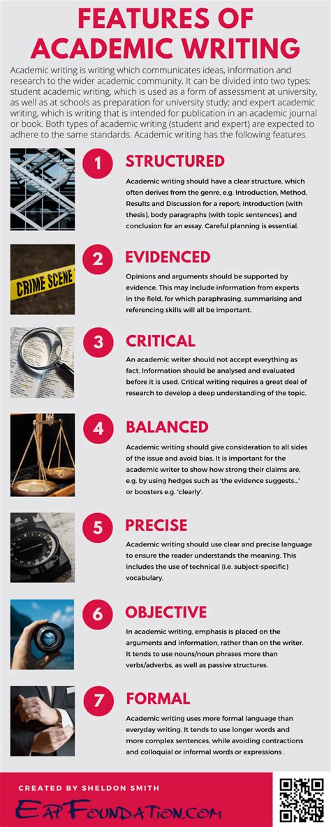 Features of academic writing Infographic