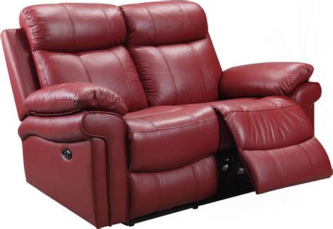 Shae Joplin Red Leather Power Reclining Loveseat from Luxe Leather ...