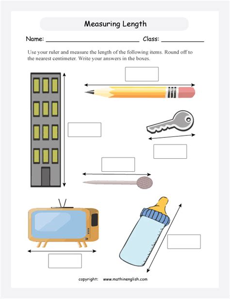 Measuring Length And Width Worksheets