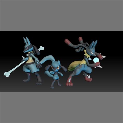 STL file Pokemon Riolu Lucario Mega Evolution・3D print design to ...