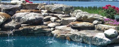 Boulders in a waterfall | Water features, Landscape design, Landscaping ...