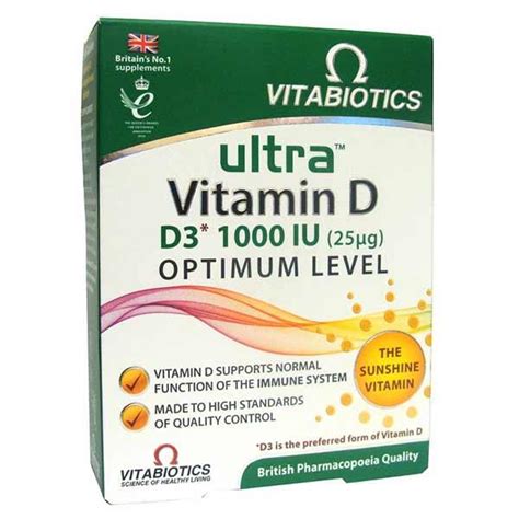 Vitabiotics Ultra Vitamin D3 1000IU Optimum Level 96 Pack | Inish ...