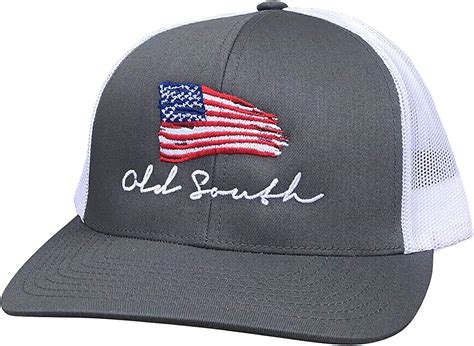 Old South Apparel American Flag - Trucker Hat Graphite/White at Amazon Men’s Clothing store