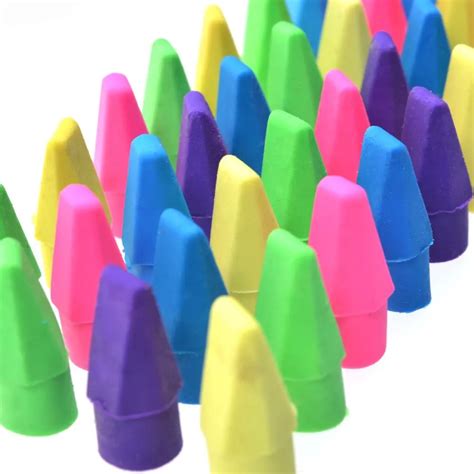 20 PCS Assorted Colors Pencil Cap Erasers-in Eraser from Office ...