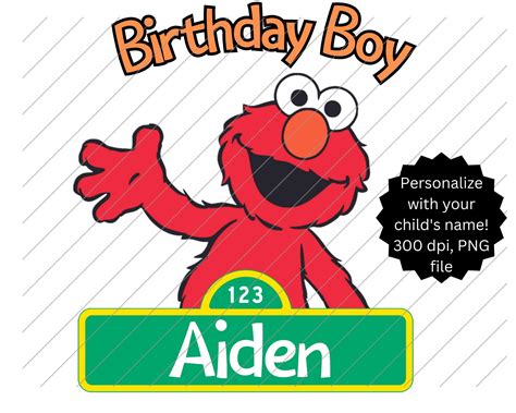 Elmo Birthday PNG Sesame St Iron On Birthday Sesame Street - Etsy Australia