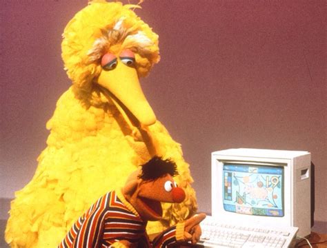 Ernie and Big Bird playing on a computer. | Big bird, Sesame street, Muppets