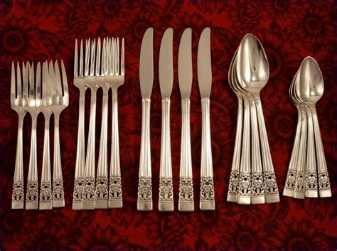 Oneida Community Plate CORONATION Art Deco Silverware Set Vintage 1936 ...