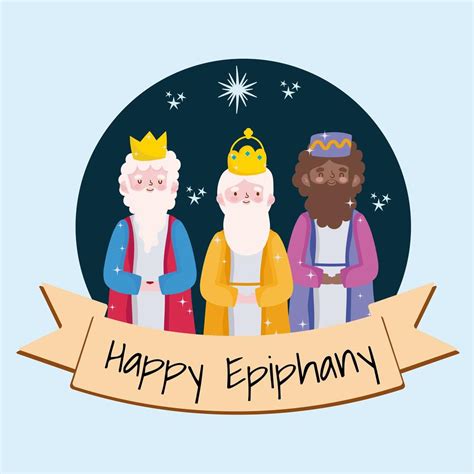 happy epiphany, three wise kings tradition christian 3745693 Vector Art ...