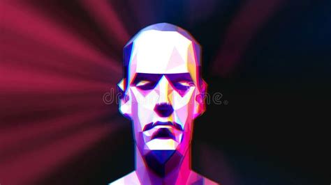 Low Poly Head Against Time Warp Background Stock Footage - Video of ...