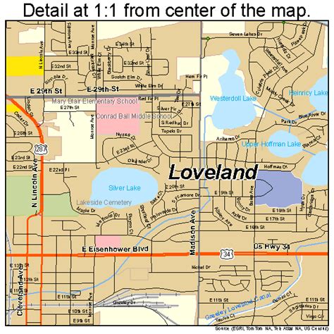 Loveland Colorado Street Map 0846465