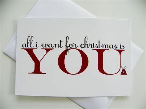 Romantic Christmas Card All I Want For Christmas Romantic