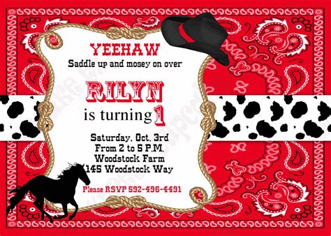 FREE Cowboy Birthday Invitations | FREE Printable Birthday Invitation ...