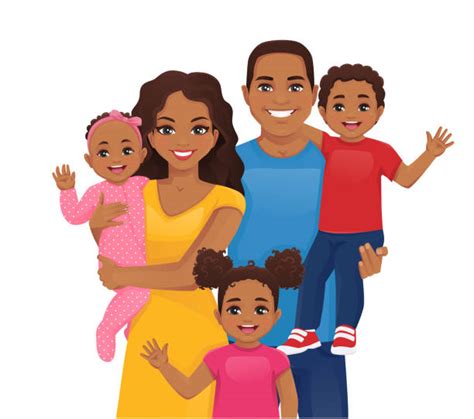 Big Happy Black Family Cartoon Concept Illustrations, Royalty-Free Vector Graphics & Clip Art ...