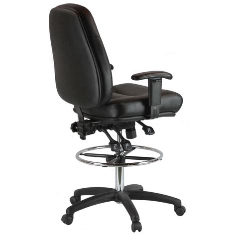 Premium Leather Drafting Chair with Arms