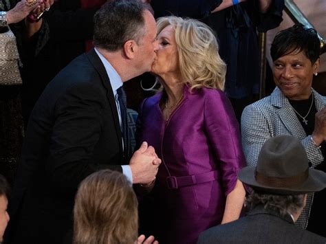 First Lady Jill Biden Kisses Second Gentleman Doug Emhoff on Lips