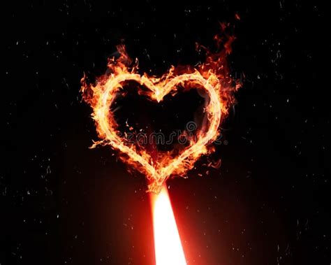 Love symbol in fire stock illustration. Illustration of font - 202457319