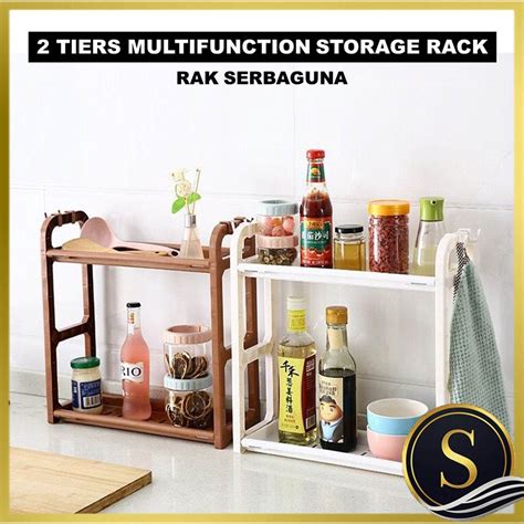 2 Tier Multifunction Storage Rack Organizer Shelf Kitchen Everywhere ...