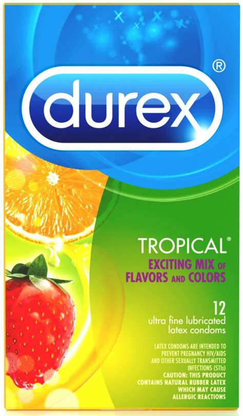 Durex Tropical Flavors Flavored Premium Condoms, 12 ct (Pack of 4) - Walmart.com