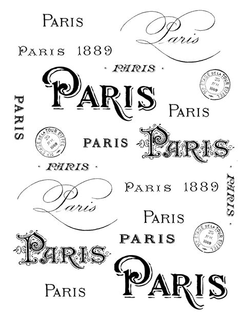 French Transfer Printable - Paris Typography - The Graphics Fairy