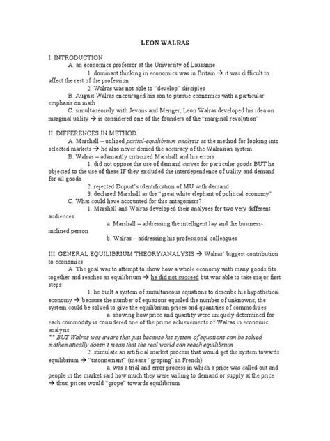 Lec # 16 - Leon Walras | PDF | Economic Equilibrium | Demand