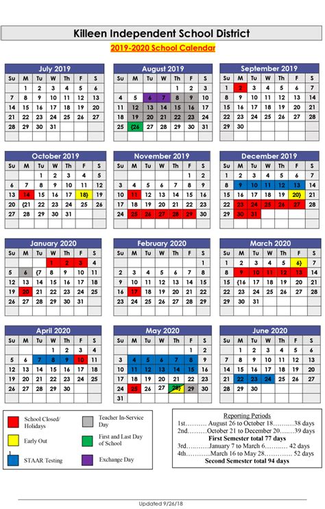 Next School Year Calendar | Killeen ISD | School calendar, Marketing calendar template, Calendar ...