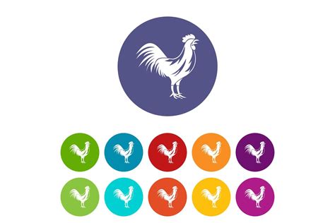 Gallic Rooster Set Icons Graphic by ylivdesign · Creative Fabrica