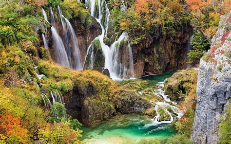 HD wallpaper: landscape, nature, waterfall, national park, Croatia ...