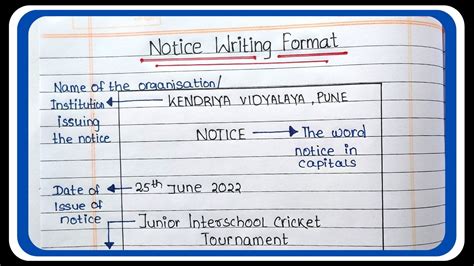 How to Write a Notice | notice writing format | Notice Writing in English - YouTube