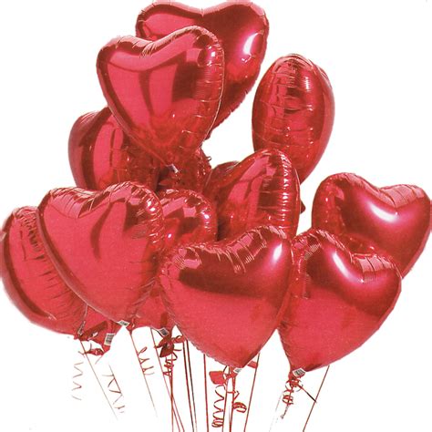 12 X Red Foil Heart Balloon Bouquet with free local delivery — Donna's ...