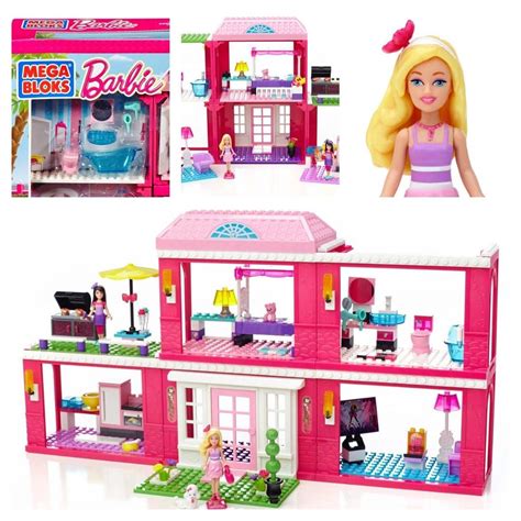 Barbie Dream House Lego Set Figurine Doll Kit Pink Dollhouse Play Room ...