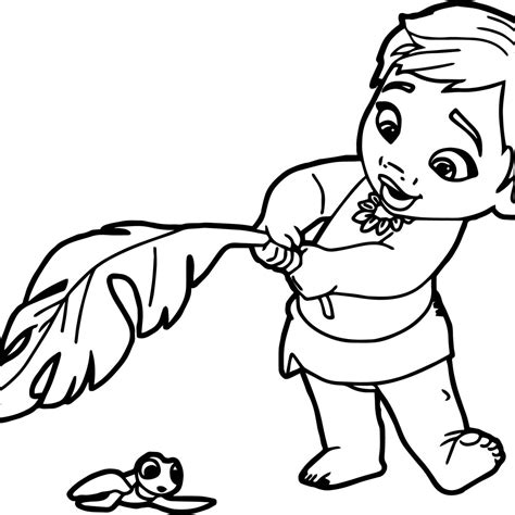 Free Baby Moana Coloring Pages - stackeduphigh