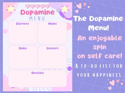 Dopamine Menu Template Printable Dopamenu ADHD Menu Self Care Activities. Ultimate Self Love To ...