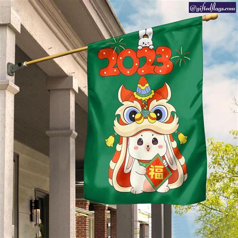 Chinese New Year 2023 Year Of He Rabbit Lunar Garden Flag, House Flag ...