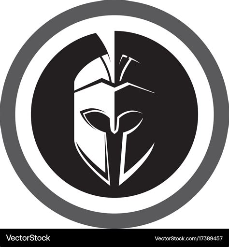 Spartan helmet logo template Royalty Free Vector Image