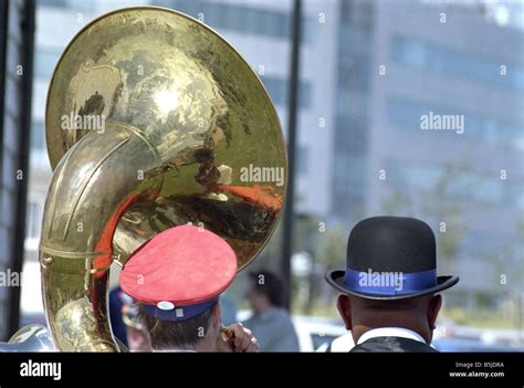 Sousaphone Player in a Marching Jazz Band Stock Photo - Alamy