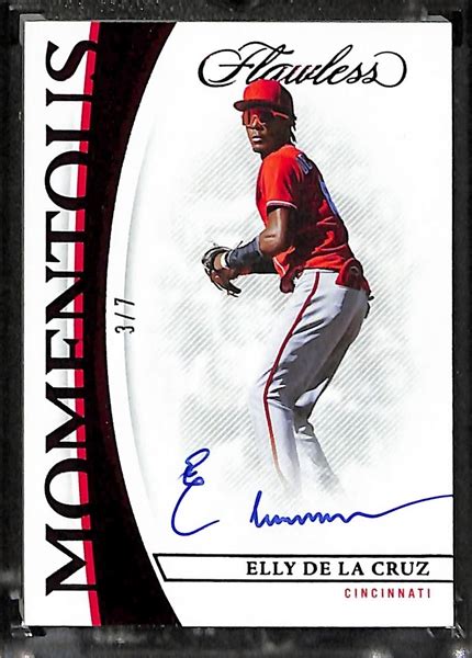 Lot Detail - 2022 Panini Flawless Elly De La Cruz Autographed "Momentous" Rookie Card #ed 3/7