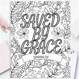 Saved by Grace Coloring Sheet  Digital Illustration sketch template