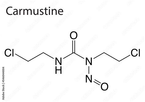 Skeletal formula of Carmustine on white background Stock Vector | Adobe Stock