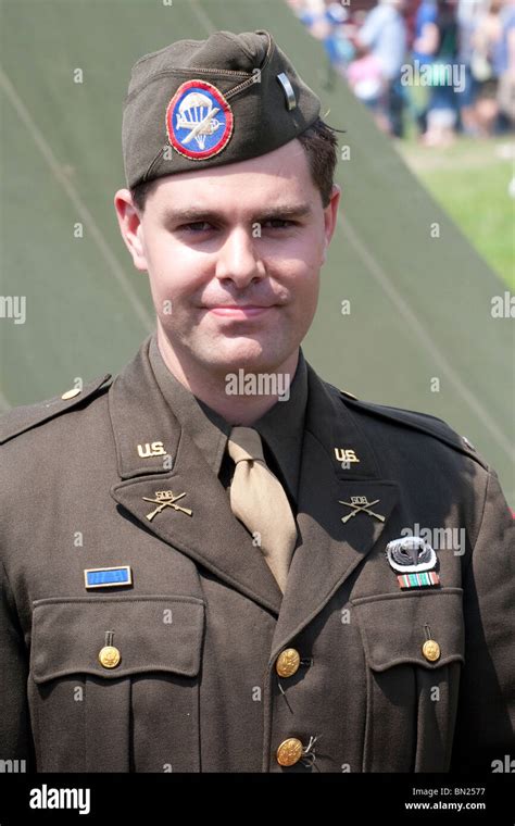 A man in world war 2 American Airborne regiment uniform Stock Photo - Alamy