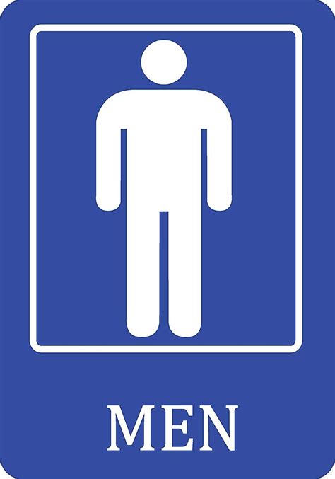 Amazon.com: New Great Mens Bathroom Blue Sign Men Public Restroom Signs Aluminum Metal,12x18 for ...