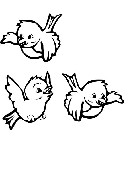 Three Cute Birds Coloring Pages | Coloring pages | Pinterest | Bird and Third