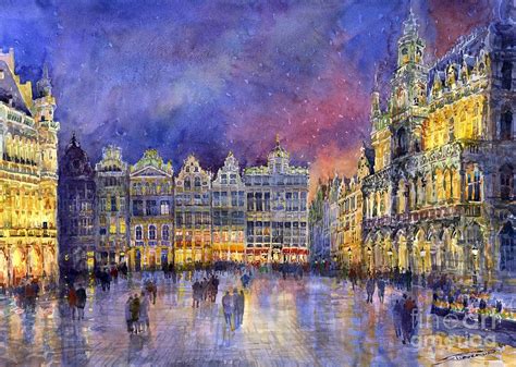 Belgium Brussel Grand Place Grote Markt Painting by Yuriy Shevchuk