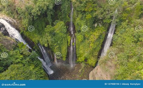 Beautiful Tropical Waterfall Bali,Indonesia. Stock Photo - Image of ...