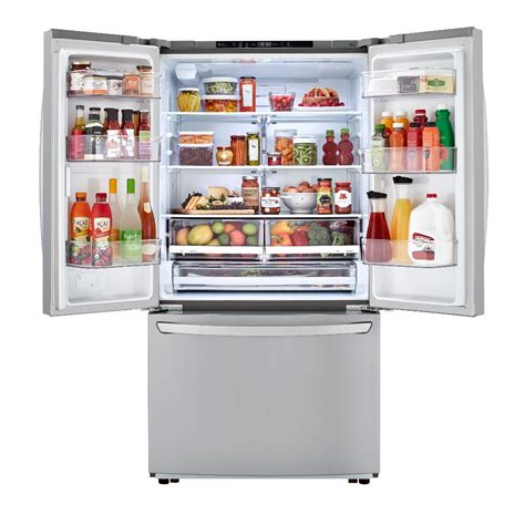 LG Electronics 23 cu. ft. Counter Depth 3-Door French Door Refrigerator in PrintProof Stainless ...