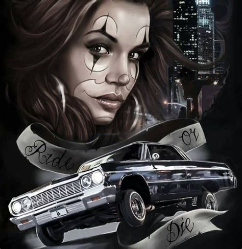 Ride or Die ! | Lowrider art, Lowrider tattoo, Chicano drawings