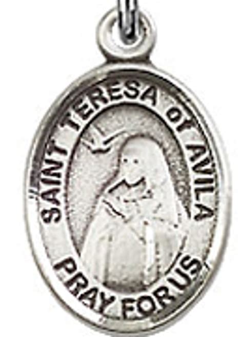 St. Teresa of Avila - .50" Oval - Sterling Silver Side Medal - Sisters ...